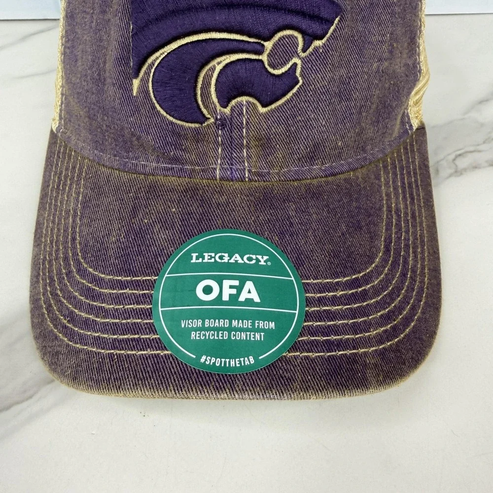 Kansas State Wildcats Hat Cap Snap Back Mens One Size Purple Tan NCAA Football